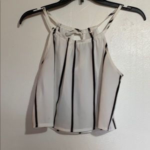 Black and white striped crop top